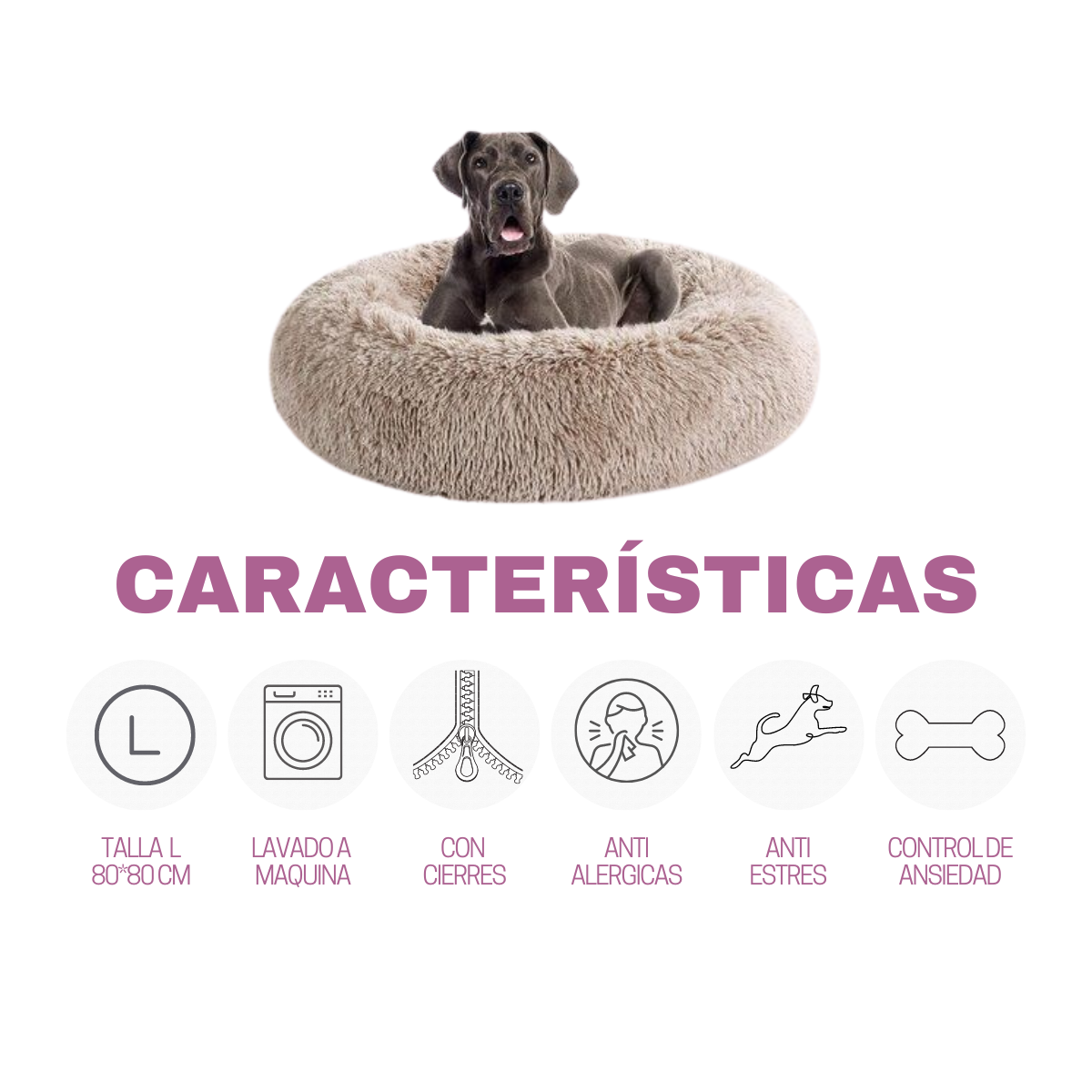 Camas para Perro y Gato Anti-Estrés L
