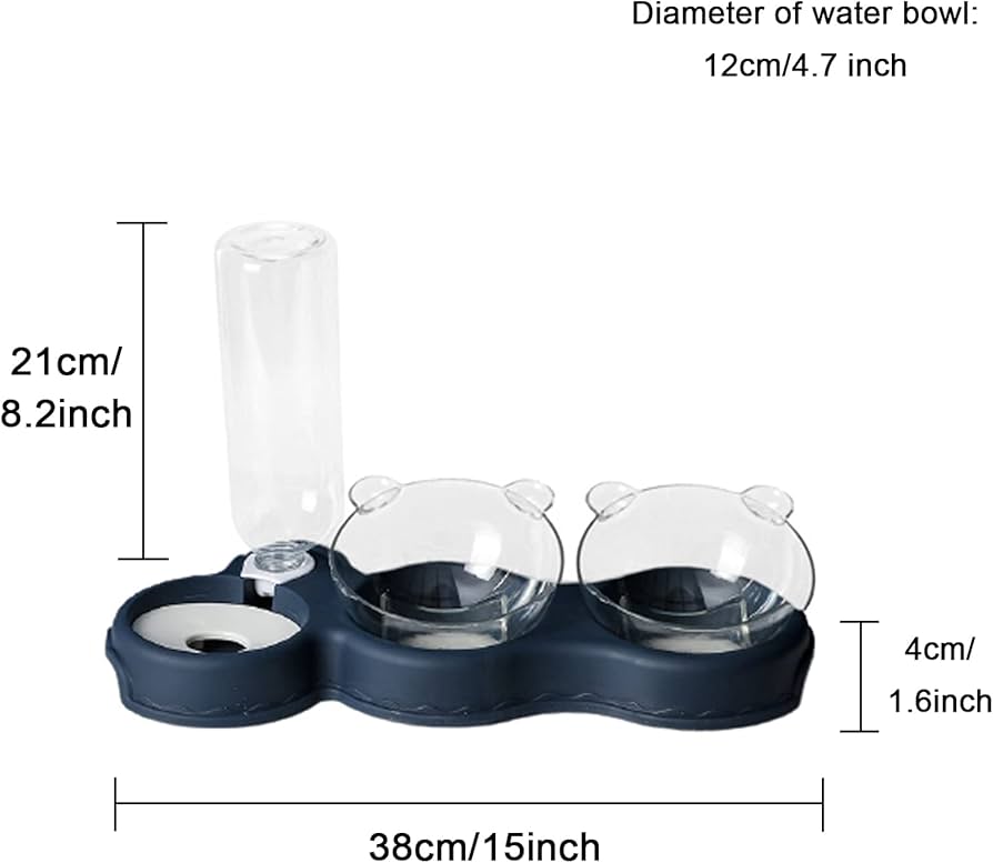 Comedero 3 en 1 con Dispensador de Agua – Mascotas