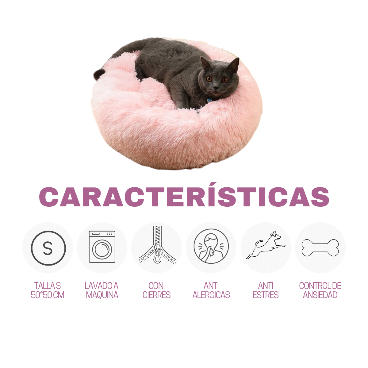 Camas para Perro y Gato Anti-Estrés S