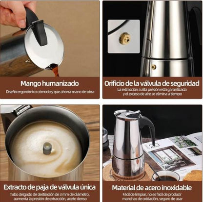 Cafetera Prensa Italiana Acero Inoxidabl