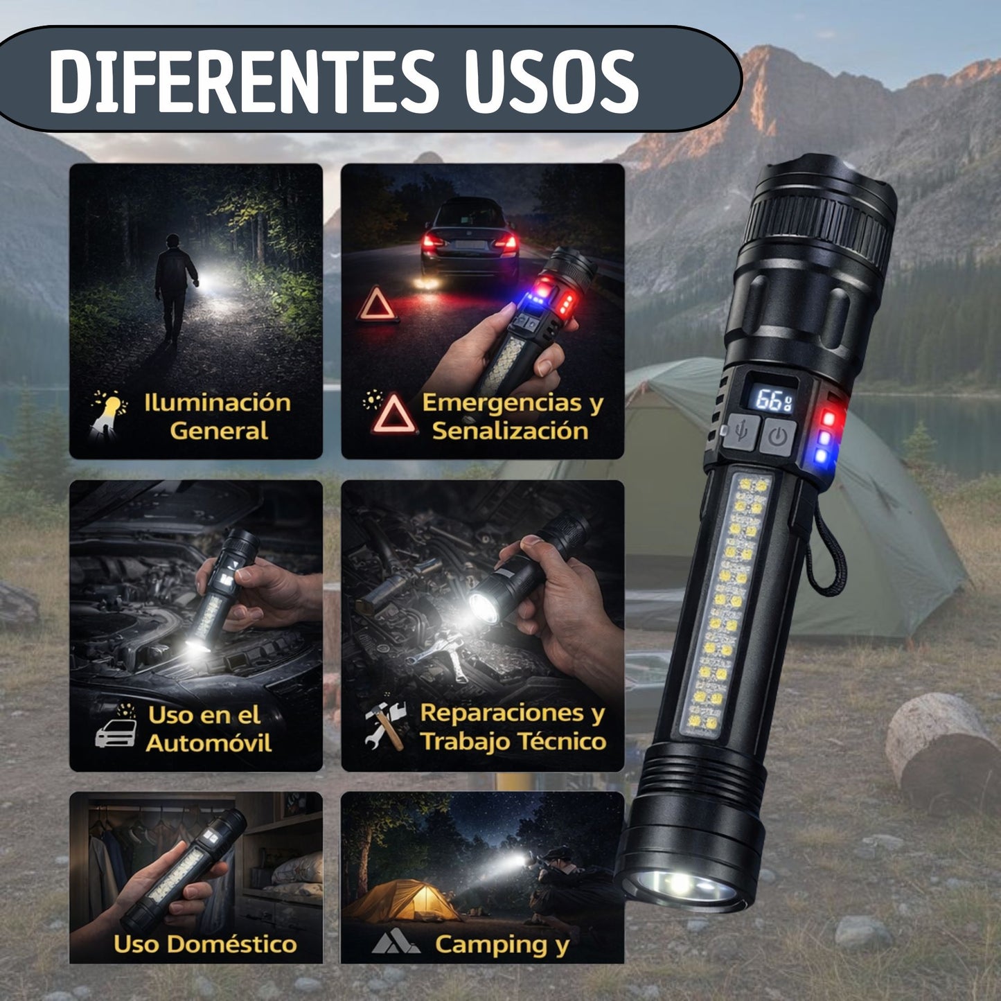 Linterna Recargable Tactica Tipo C