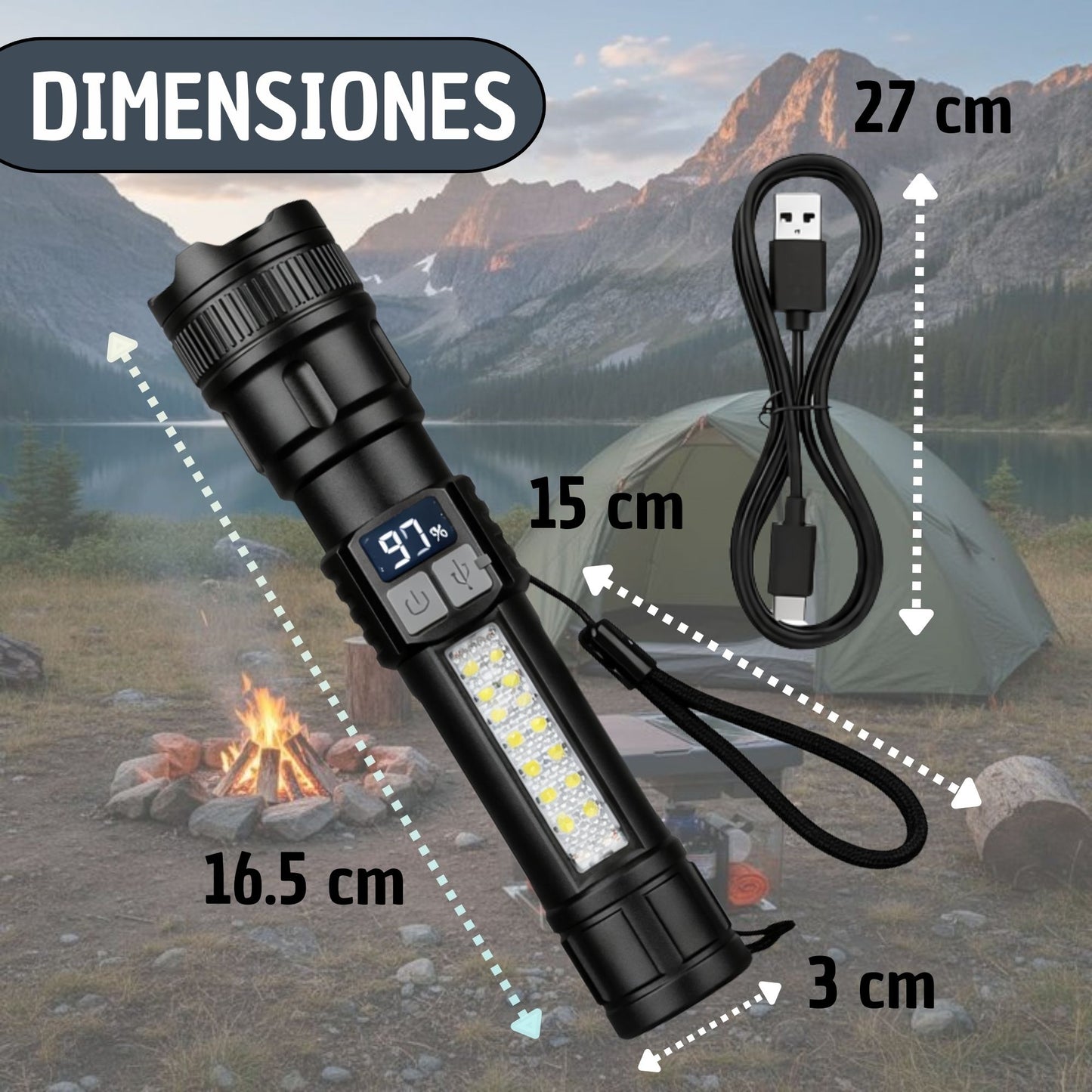 Linterna Recargable Tactica Tipo C