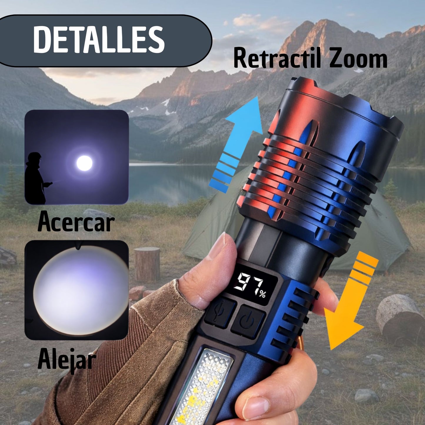 Linterna Recargable Tactica Tipo C