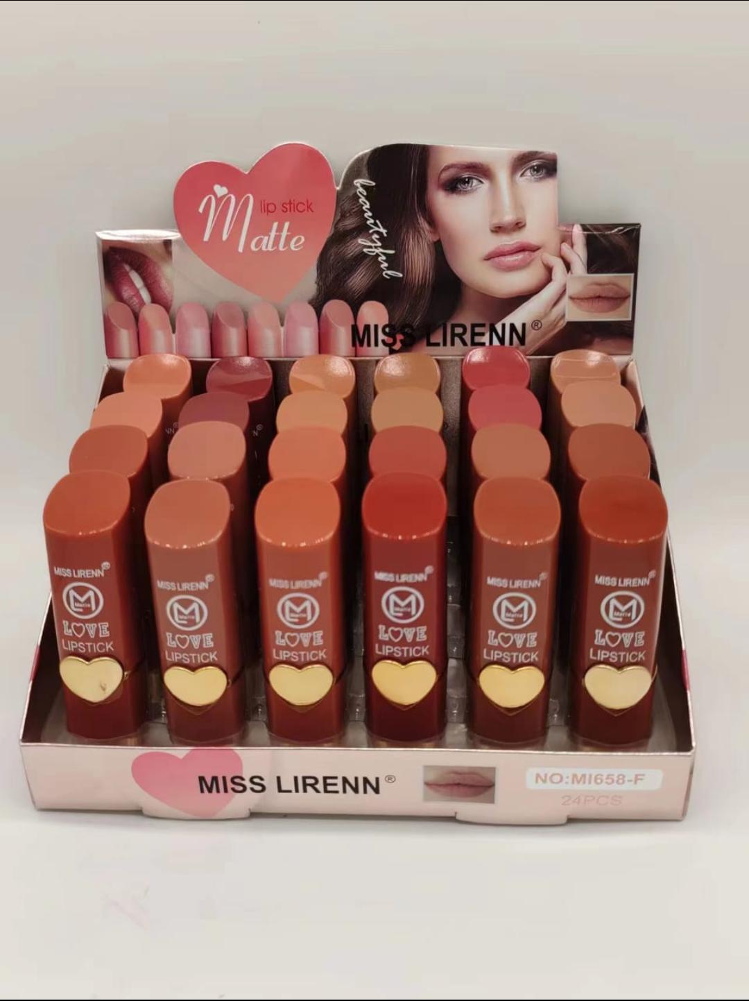 Miss Lirenn Matt Lipsticks 12 pcs set  With Free Lipgloss & Lip Mask