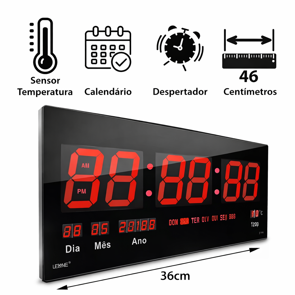 Reloj Digital LED Pared Multifuncional