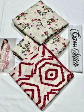 CROSS STITCH WINTER KHADAR BANADORA STYLE  COLLECTION 2024