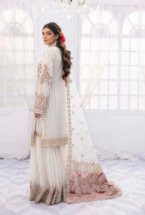 New Arrival: IMROZIA PREMIUM Hand-Made Bridal Off-White Lengha/Garara Collection